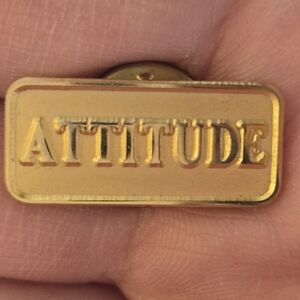 Gold Tone 'ATTITUDE' Lapel Hat Pin